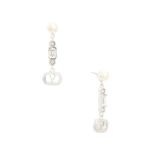 Valentino Ovalette Swarovski Pearl Earrings